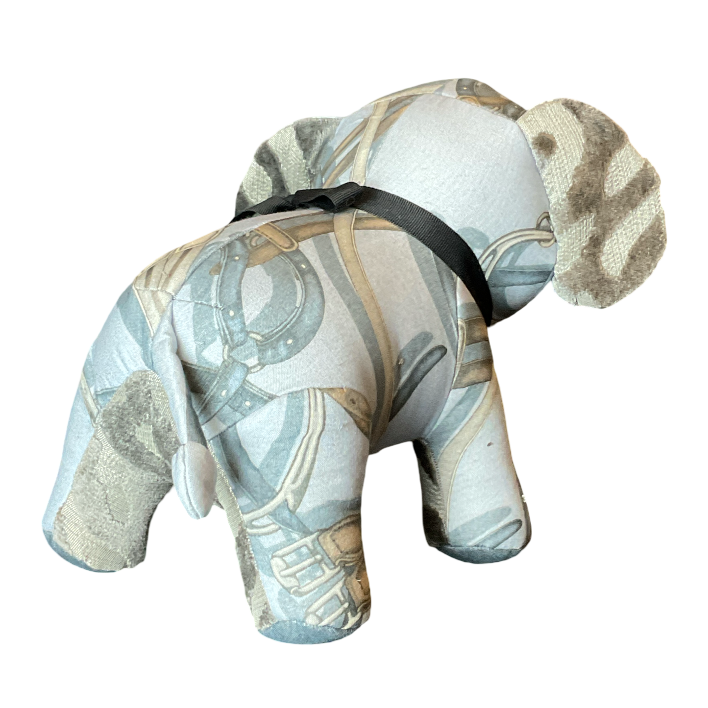 Gray Equestrian   Silk Scarf Lucky Elephant