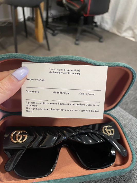 Black and Gold Gucci Sunglasses