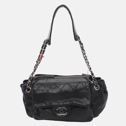 Chanel Flap Pocket Accordion Camera Bag 2005-2006 Lambskin Leather Shoulder Bag