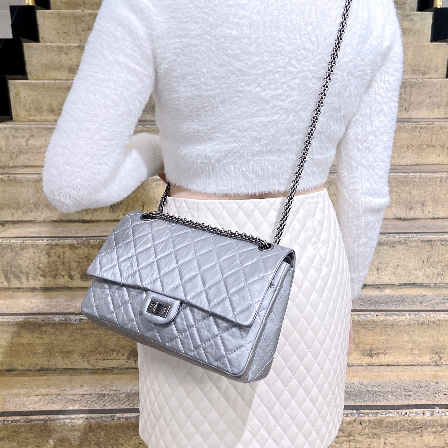 Chanel 2.55 Flap Bag Silver
