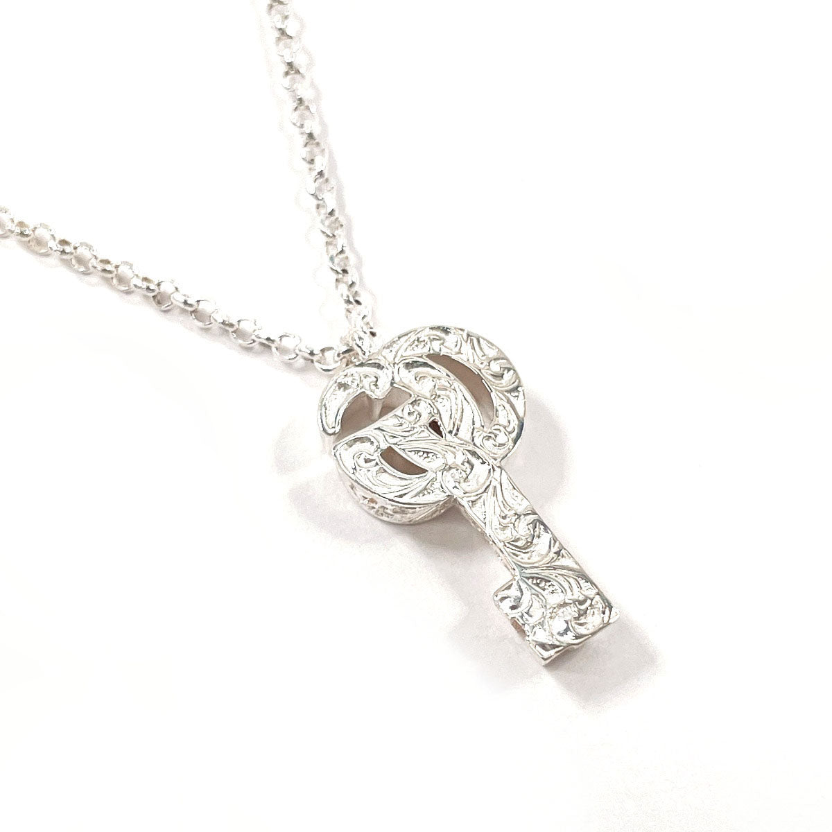 Gucci Double G Key Pendant 925 Silver Necklace