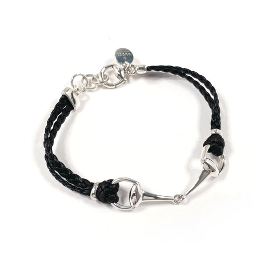 Gucci Horsebit Silver 925 Leather Bracelet