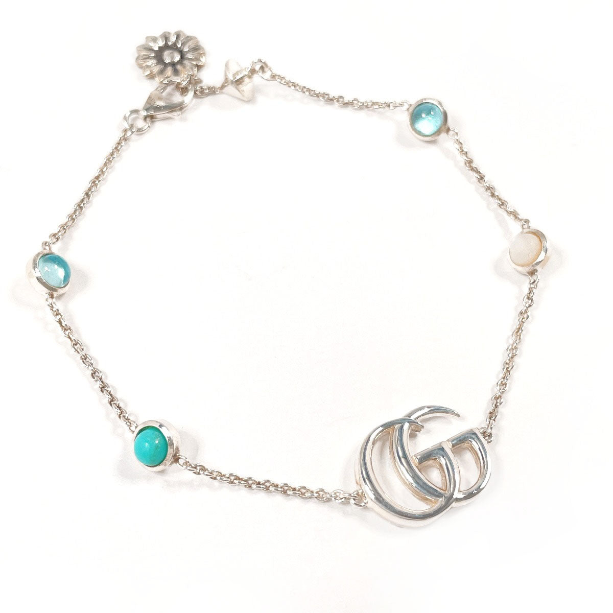 Gucci Double G Mother of Pearl Silver Bracelet