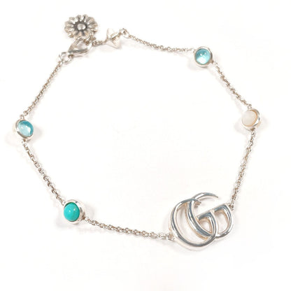 Gucci Double G Mother of Pearl Silver Bracelet