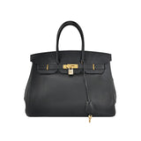 Hermes Birkin 35 Black Togo Calfskin Leather Gold Hardware 2004