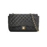Chanel Now and Forever Large Flap Bag Black Lambskin Gold HW, 2013-14