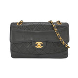 Chanel Classic Flap   1989 Black Lambskin Leather with 24k Gold Hardware