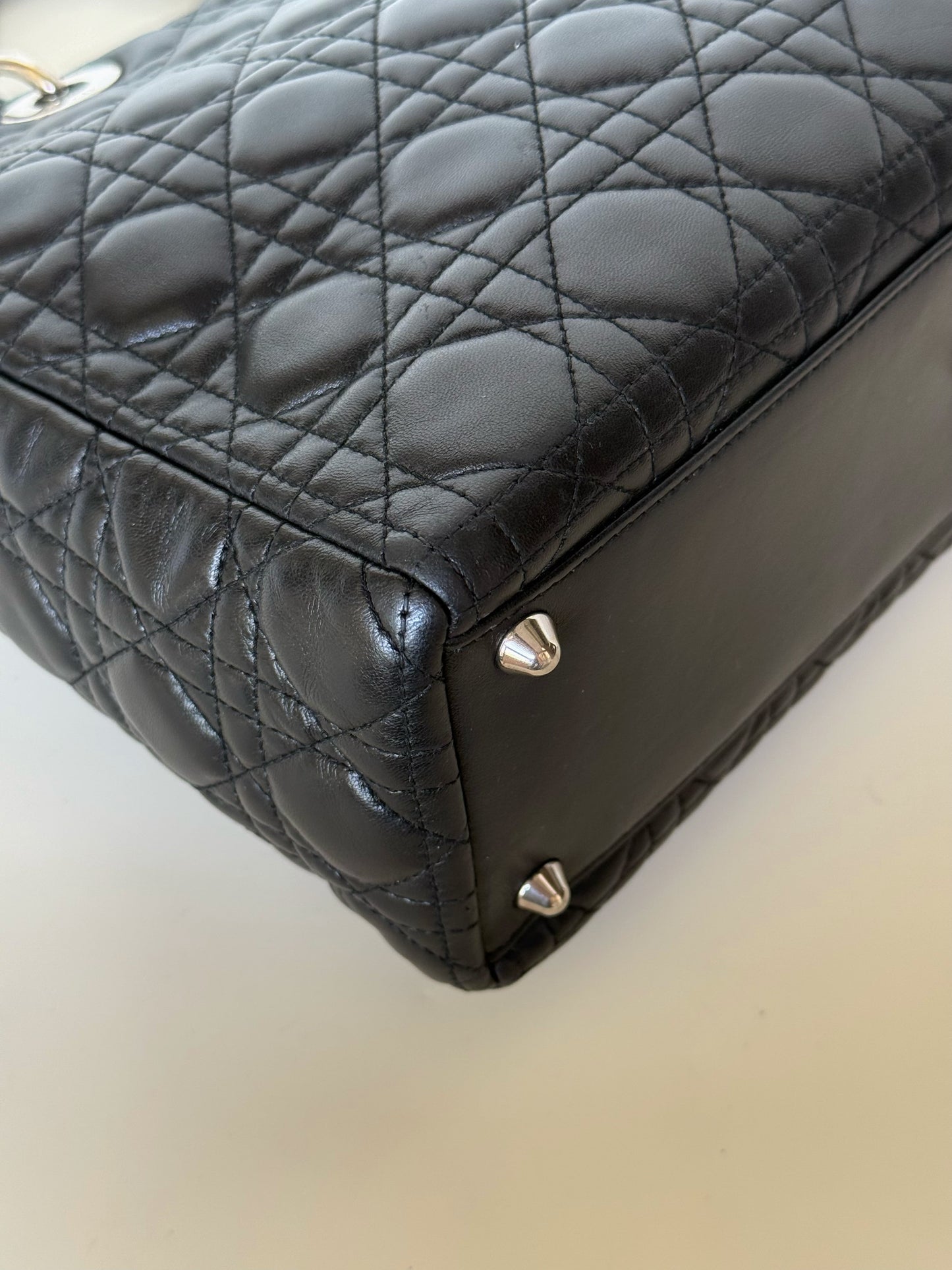 Christian Dior Lambskin Cannage Lady Dior Large