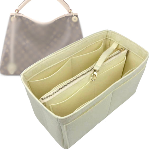 Organizer for [Artsy MM (Medium), LV] Bag Insert (Felt, with Detachable Zip Pouch)