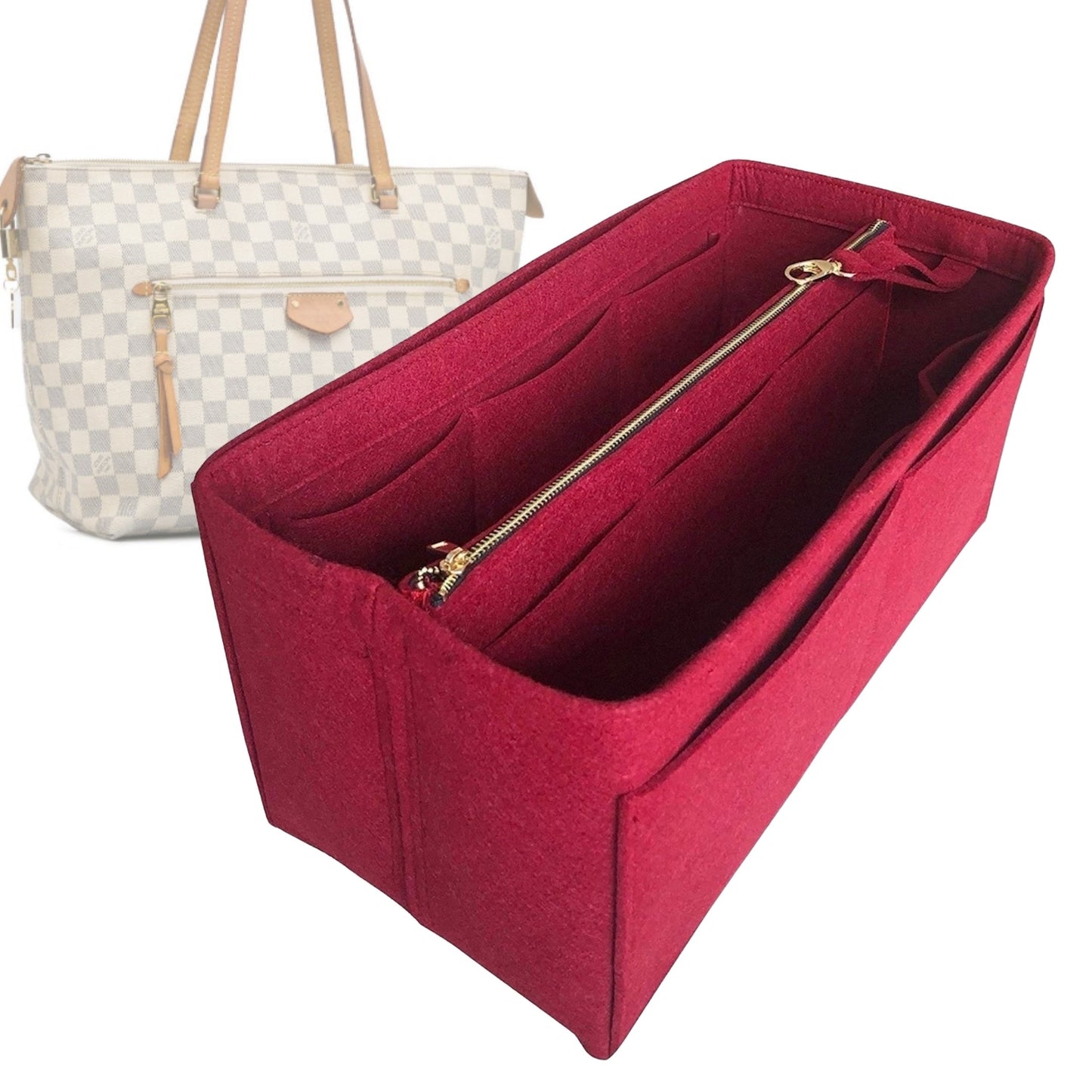 Organizer for [IENA MM (Medium), LV] Bag Insert (Felt, with Detachable Zip Pouch)