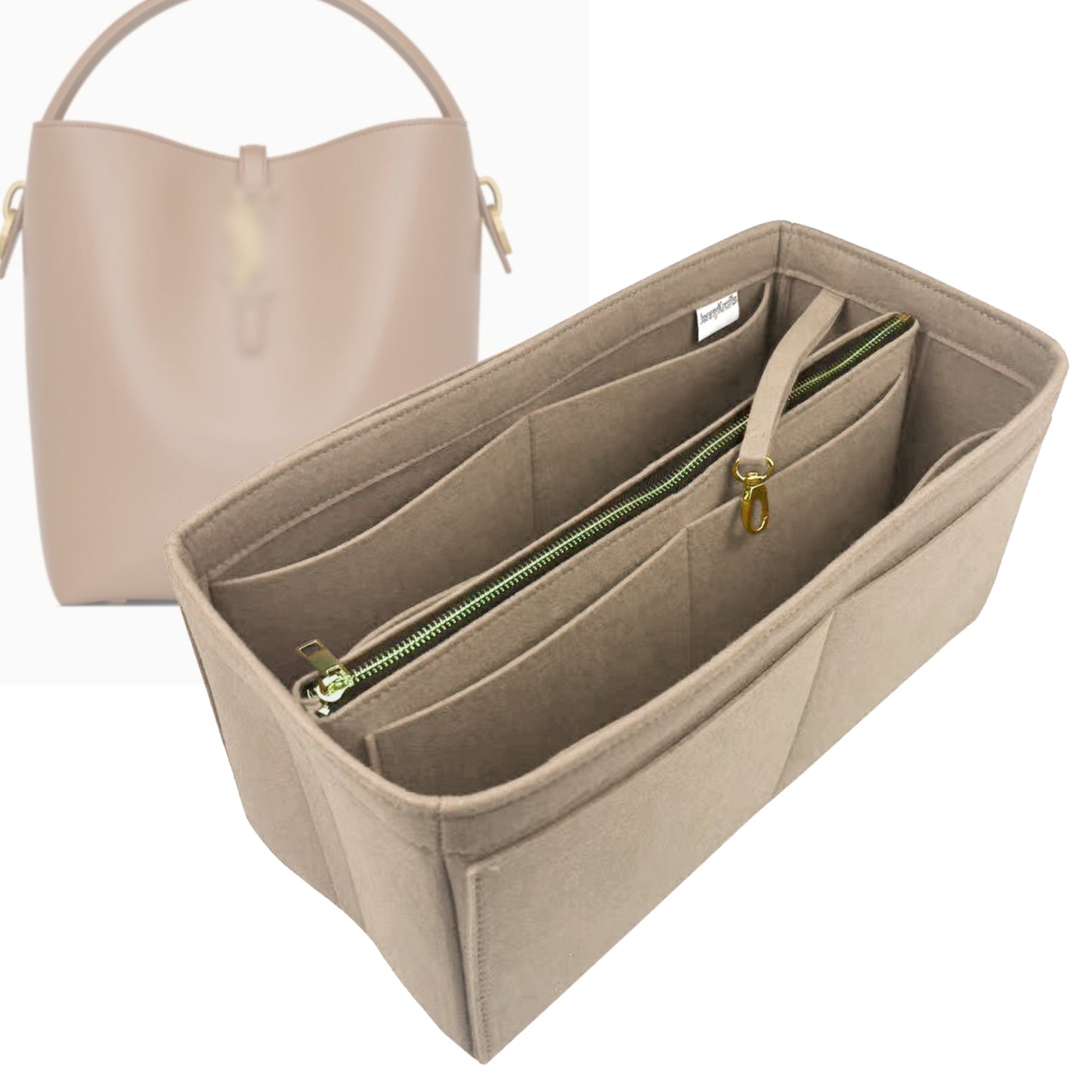 Organizer for [LE 37 mini in shiny leather, Saint Laurent (YSL)] Bag Insert (Felt, B)