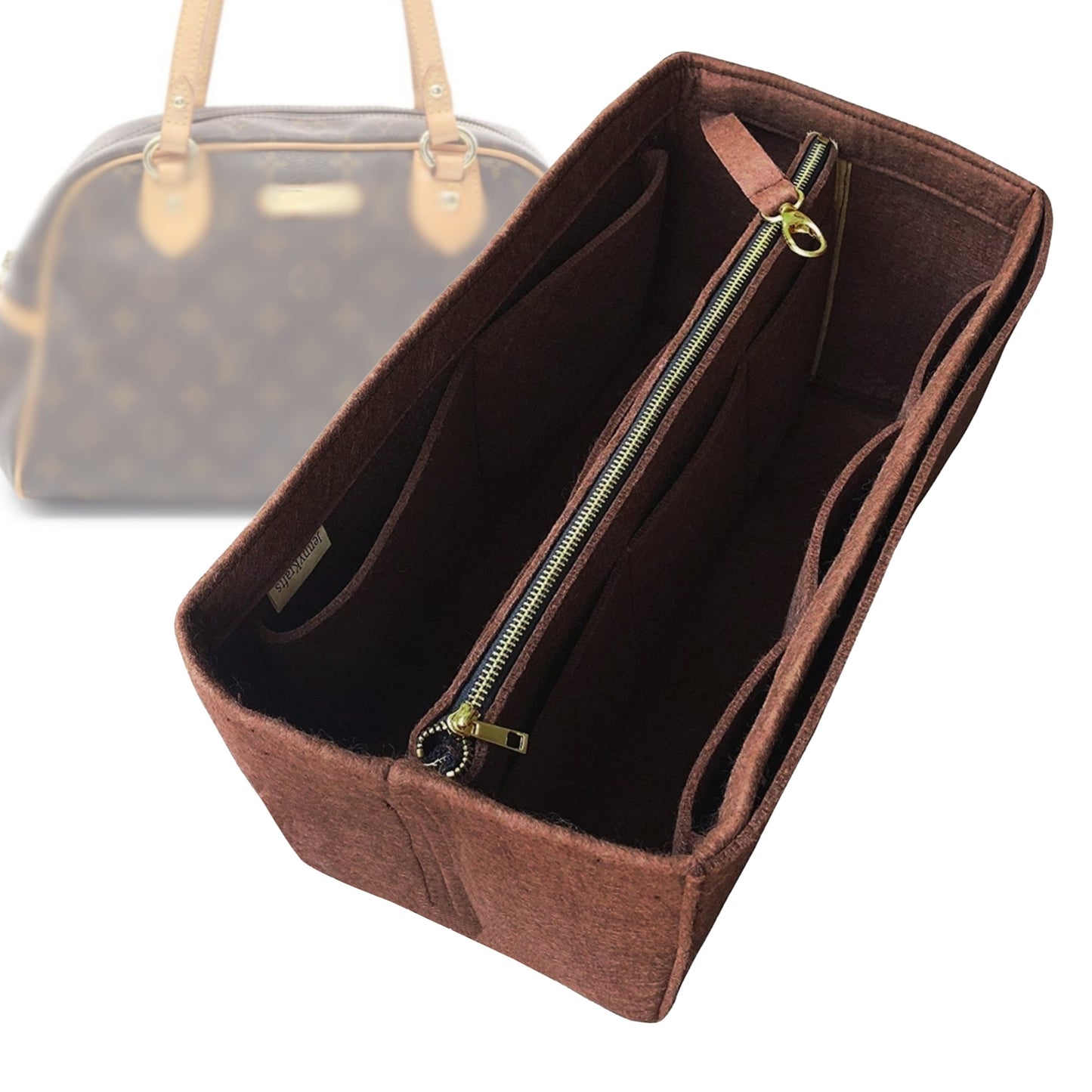 Organizer for [Montorgueil GM (Large), LV] Bag Insert (Felt, with Detachable Zip Pouch)