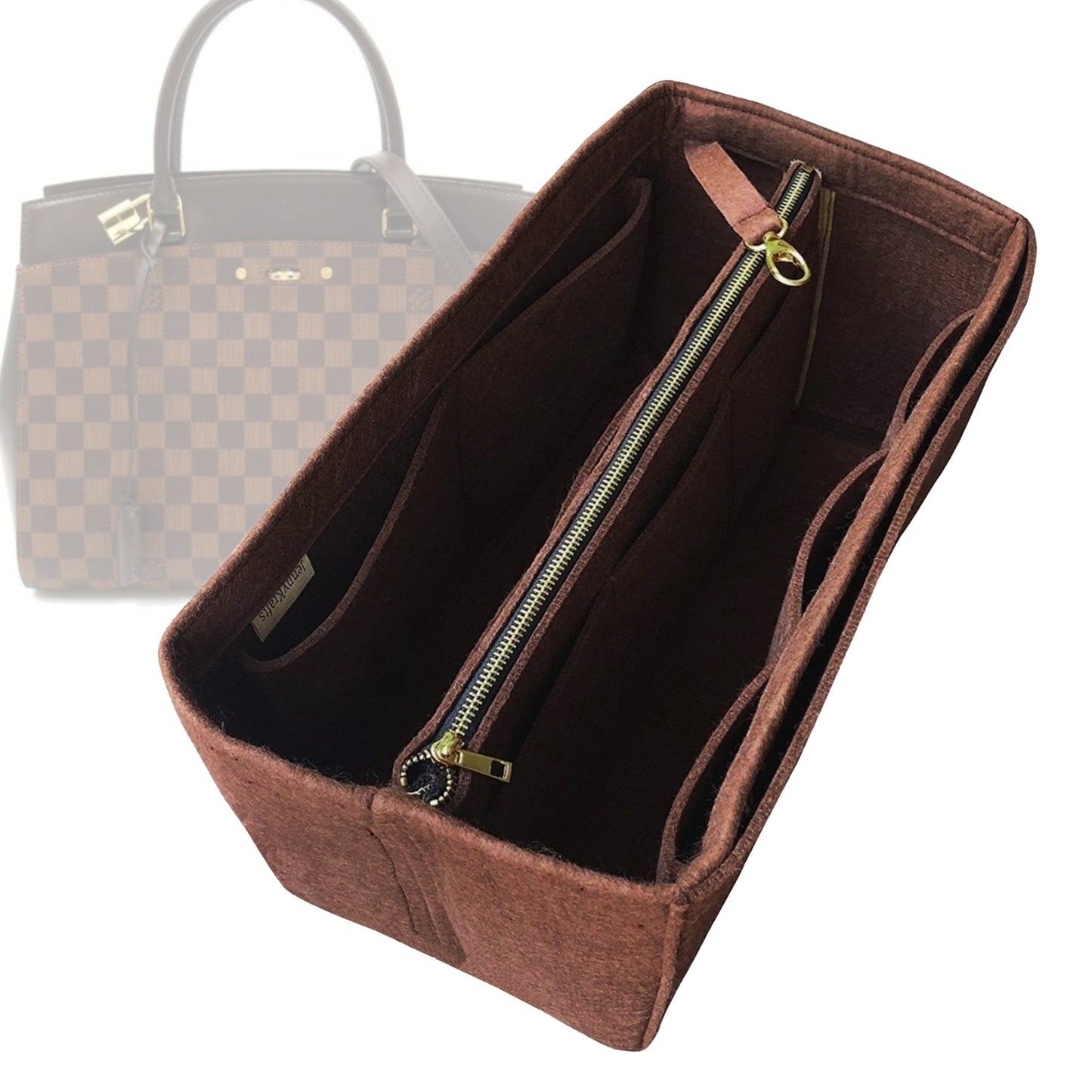 Organizer for [Rivoli MM (Medium), LV] Bag Insert (Felt, with Detachable Zip Pouch)