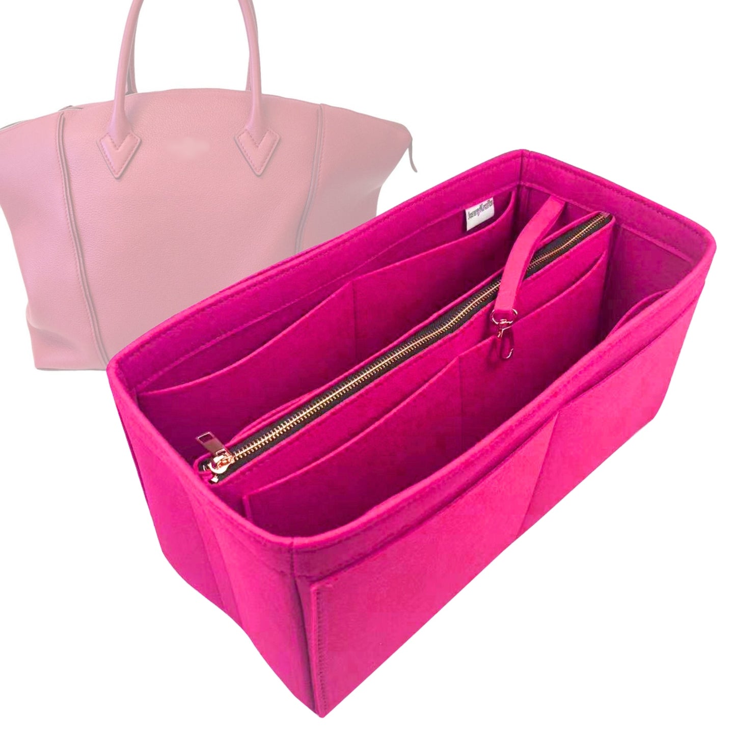 Organizer for [Soft Lockit MM (Medium), LV] Bag Insert (Felt, with Detachable Zip Pouch)