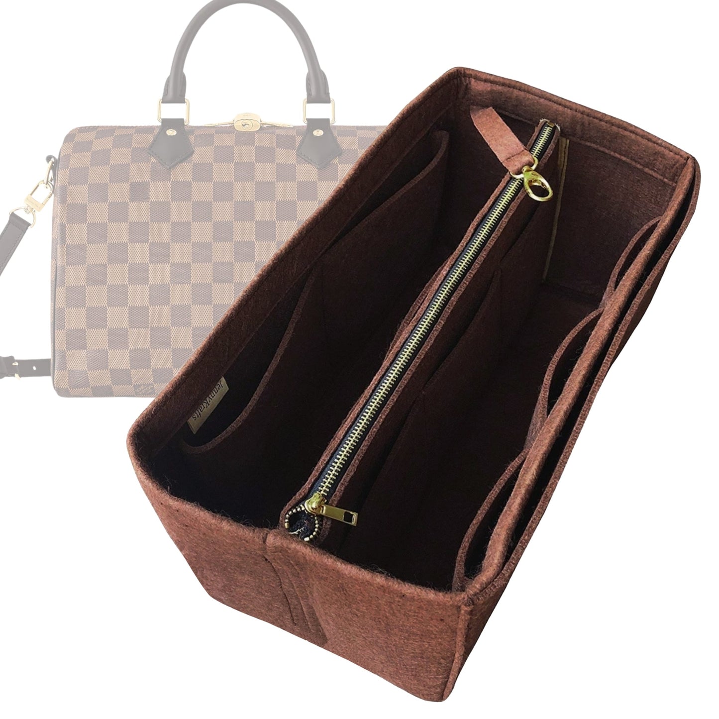 Organizer for [Speedy 25, LV] Bag Insert (Felt, with Detachable Zip Pouch)