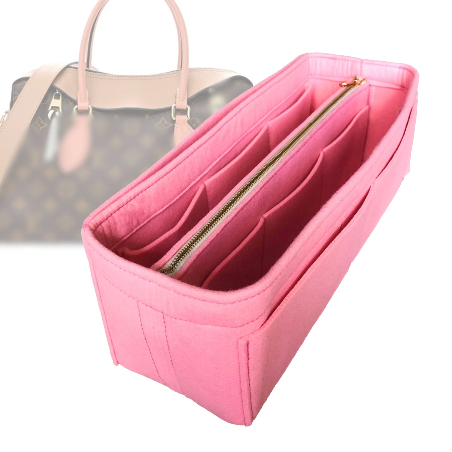 Organizer for [Tuileries Hobo, LV] Bag Insert (Felt, with Detachable Zip Pouch)