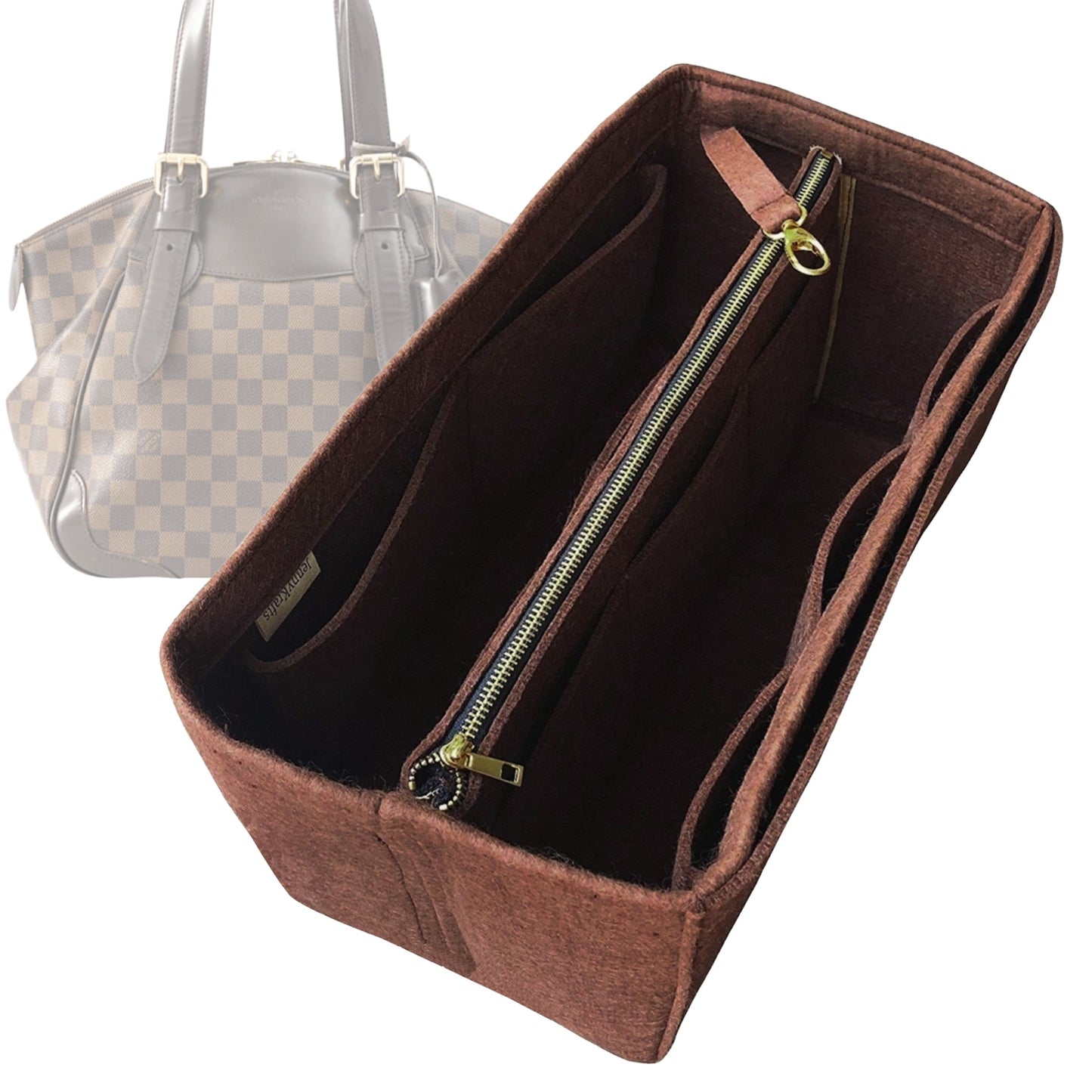 Organizer for [Verona MM (Medium), LV] Bag Insert (Felt, with Detachable Zip Pouch)