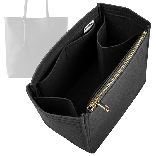 Organizer for [N/S Shopping Saint Laurent in Leather, Saint Laurent (YSL)] Bag Insert (Felt, Long Zip and Open Compartment)