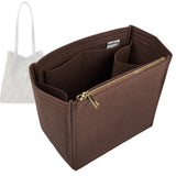 Organizer for [Origami Large Bag, Fendi] Bag Insert (Felt, Long Zip and Open Compartment)