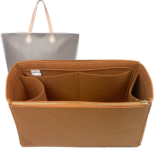Organizer for [All-in GM (Large), LV] Bag Insert (Felt, Full-width Zip and Open Pocket)