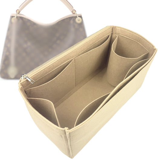 Organizer for [Artsy GM (Large), LV] Bag Insert (Felt, Full-width Zip and Open Pocket)