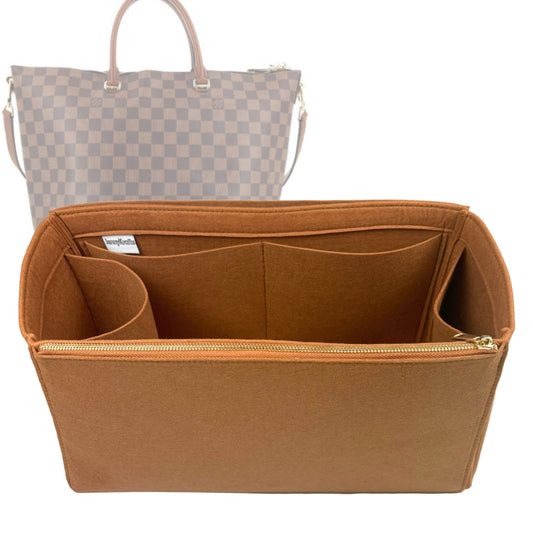 Organizer for [Belmont MM (Medium), LV] Bag Insert (Felt, Full-width Zip and Open Pocket)