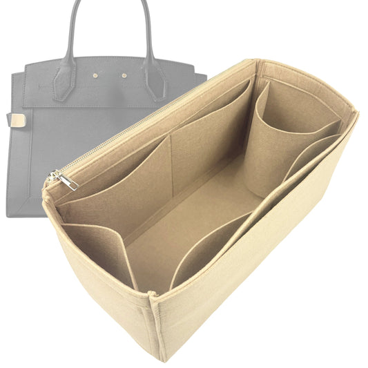 Organizer for [City Steamer PM (Small), LV] Bag Insert (Felt, Full-width Zip and Open Pocket)