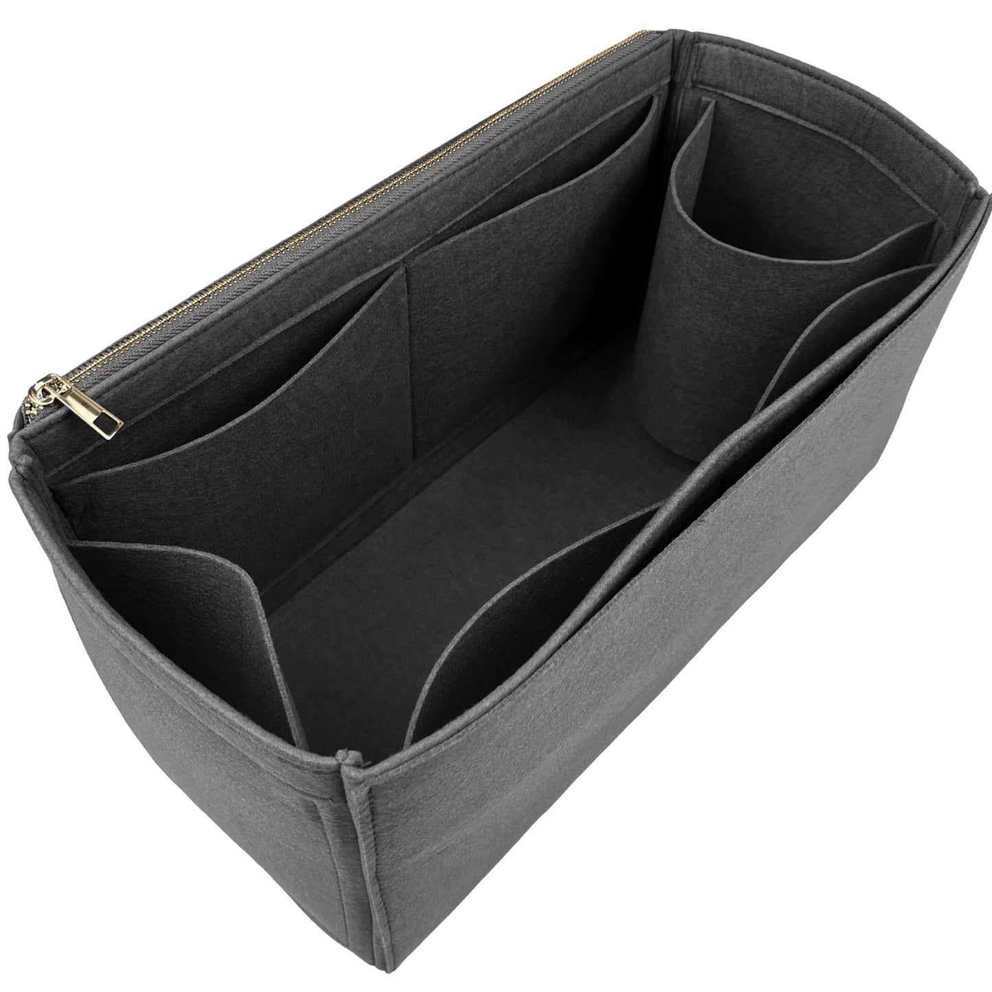 Organizer for [25 Medium Handbag, Chanel] Bag Insert (Felt, Long Zip and Open Compartment)