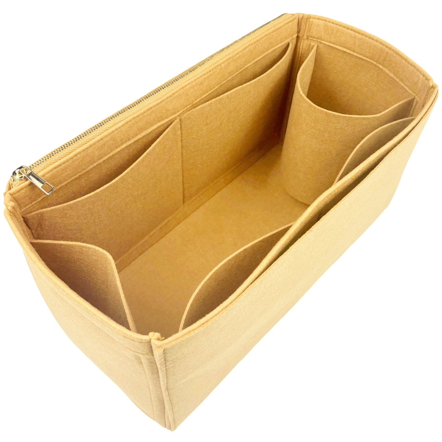 Organizer for [25 Large Handbag, Chanel] Bag Insert (Felt, Long Zip and Open Compartment)
