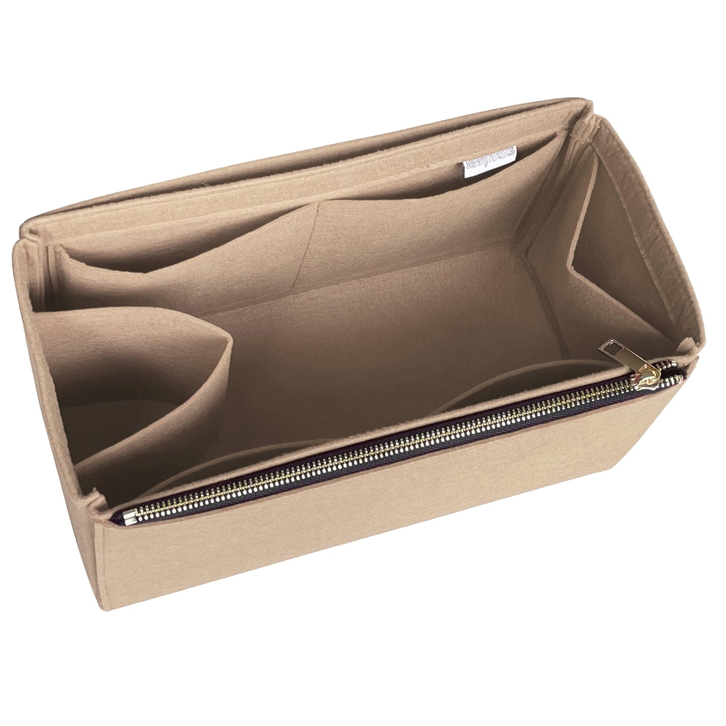 Organizer for [Mon Tresor, Fendi] Bag Insert (Felt, Long Zip and Open Compartment)