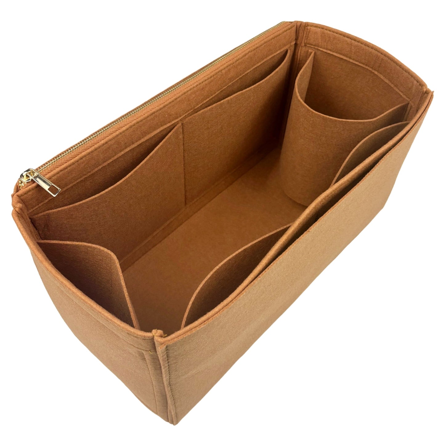 Organizer for [Origami Large Bag, Fendi] Bag Insert (Felt, Long Zip and Open Compartment)