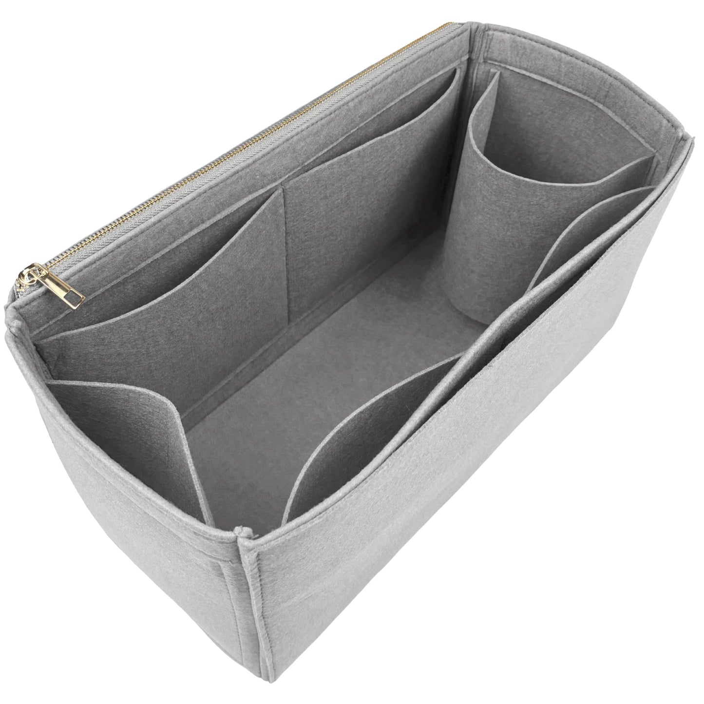 Organizer for [25 Small Handbag, Chanel] Bag Insert (Felt, Long Zip and Open Compartment)