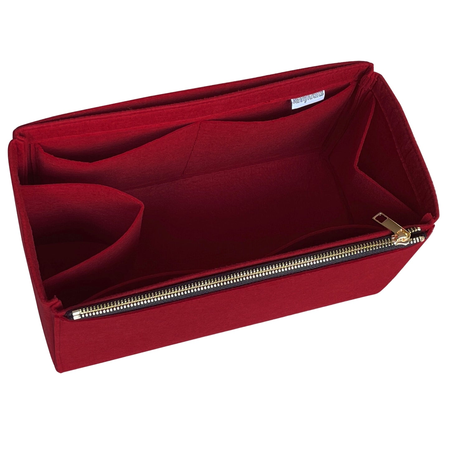 Organizer for [Small Crochet tote bag, Prada] Bag Insert (Felt, Long Zip and Open Compartment)