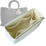 Organizer for [Diorissimo Medium Bag, Dior] Bag Insert (Felt, Full-width Zip and Open Pocket)
