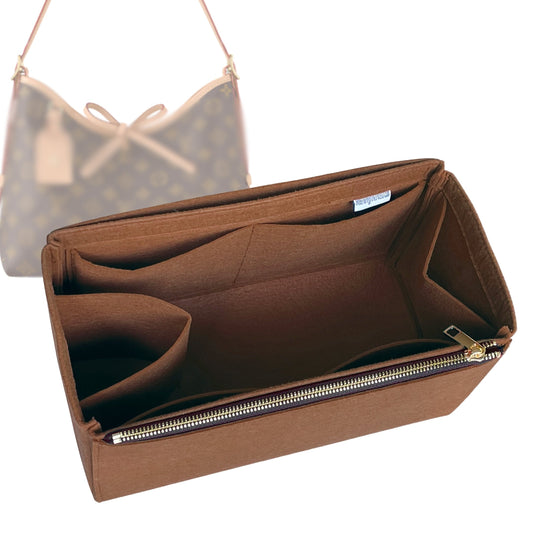 Organizer for [CarryAll MM (Medium), LV] Bag Insert (Felt, Full-width Zip and Open Pocket)