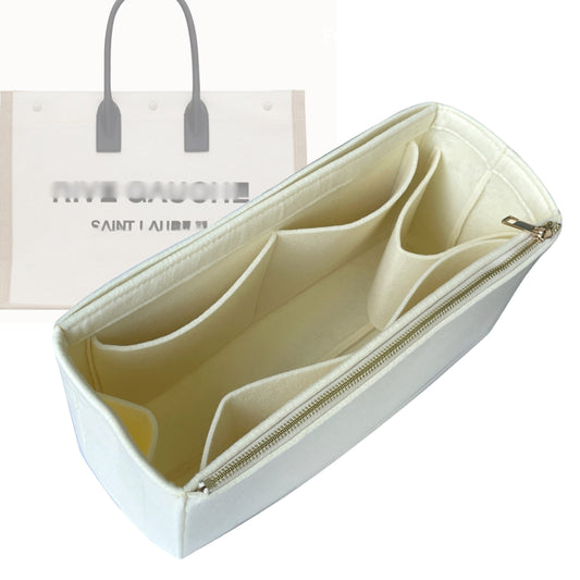 Organizer for [Rive Gauche N-S, Saint Laurent (YSL)] Bag Insert (Felt, Full-width Zip and Open Pocket)