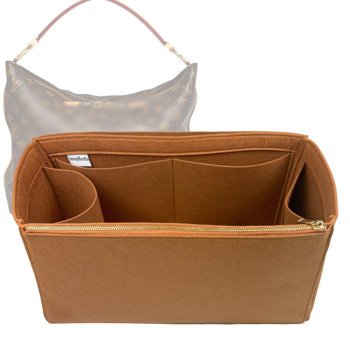Organizer for [Sully MM (Medium), LV] Bag Insert (Felt, Full-width Zip and Open Pocket)