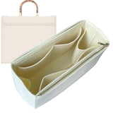 Organizer for [Sunshine Medium, Fendi] Bag Insert (Felt, Full-width Zip and Open Pocket)