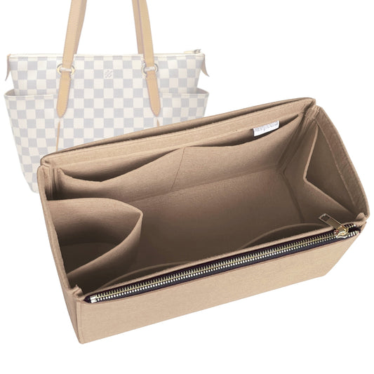 Organizer for [Totally PM (Small), LV] Bag Insert (Felt, Full-width Zip and Open Pocket)