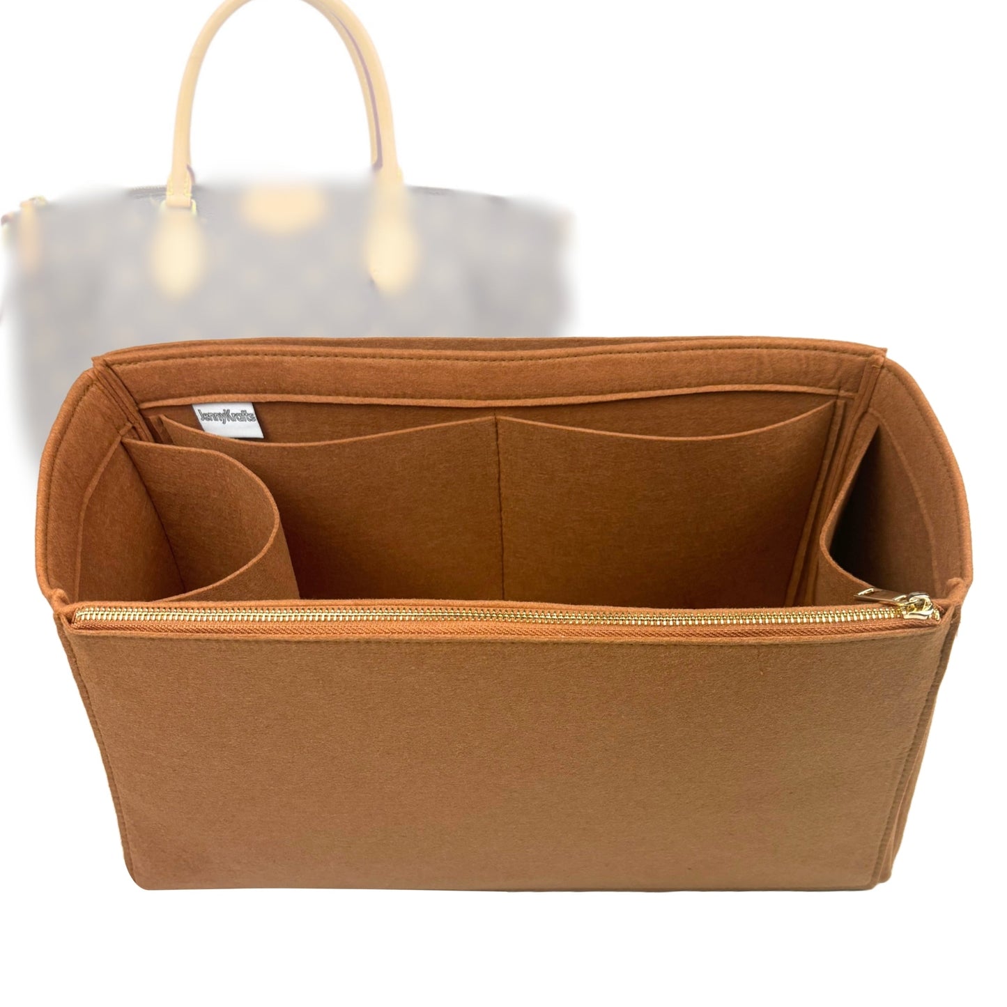 Organizer for [Turenne MM (Medium), LV] Bag Insert (Felt, Full-width Zip and Open Pocket)