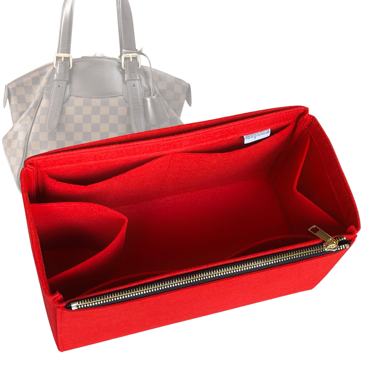 Organizer for [Verona GM (Large), LV] Bag Insert (Felt, Full-width Zip and Open Pocket)