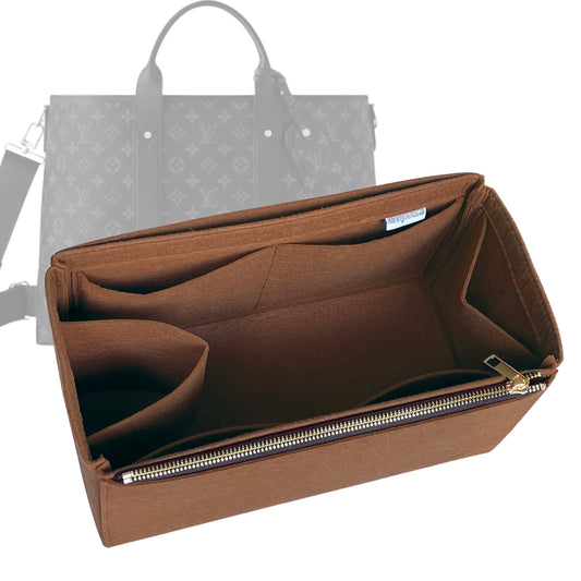 Organizer for [Weekend Tote NM, LV] Bag Insert (Felt, Full-width Zip and Open Pocket)