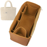 Organizer for [Small Crochet tote bag, Prada] Bag Insert (Felt, Wide Open Pockets)