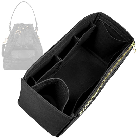 Organizer for [Mini Caro Bucket Bag, Dior] Bag Insert (Felt, Wide Open Pockets)