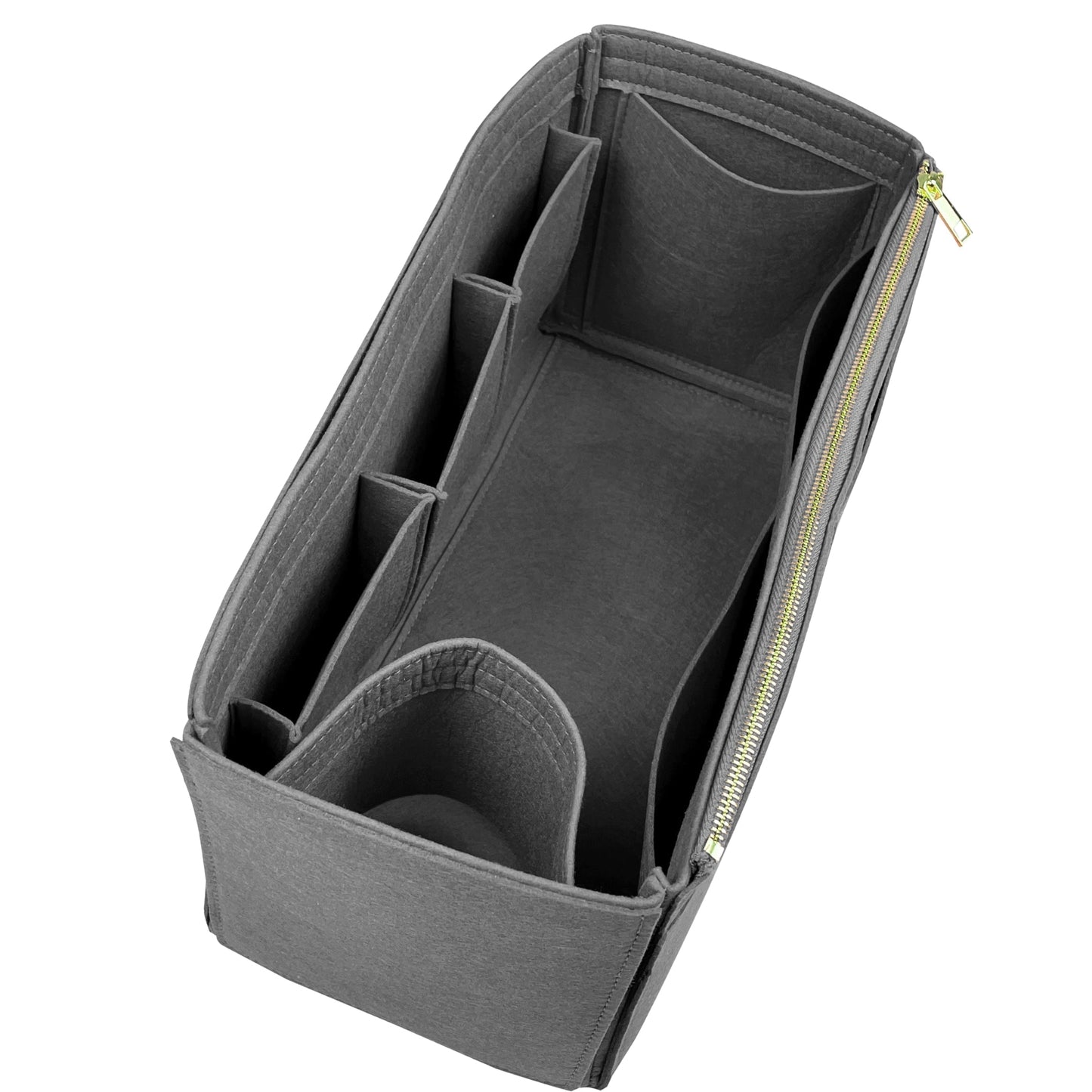 Organizer for [Mini Caro Bucket Bag, Dior] Bag Insert (Felt, Wide Open Pockets)