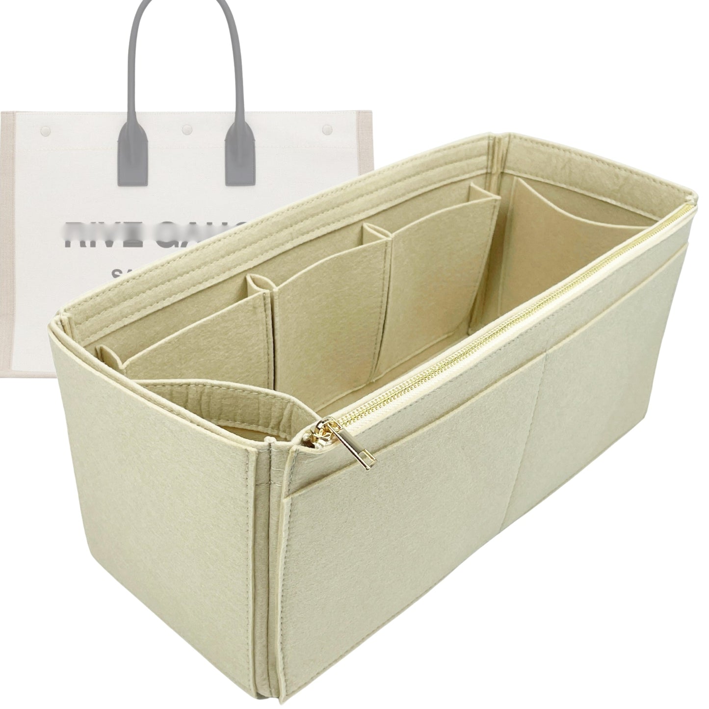 Organizer for [Rive Gauche N-S, Saint Laurent (YSL)] Bag Insert (Felt, Wide Open Pockets)