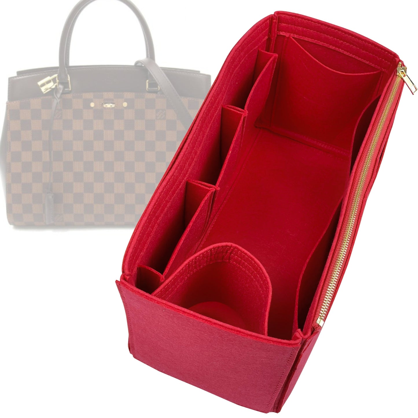 Organizer for [Rivoli MM (Medium), LV] Bag Insert (Felt, Wide Open Pockets)