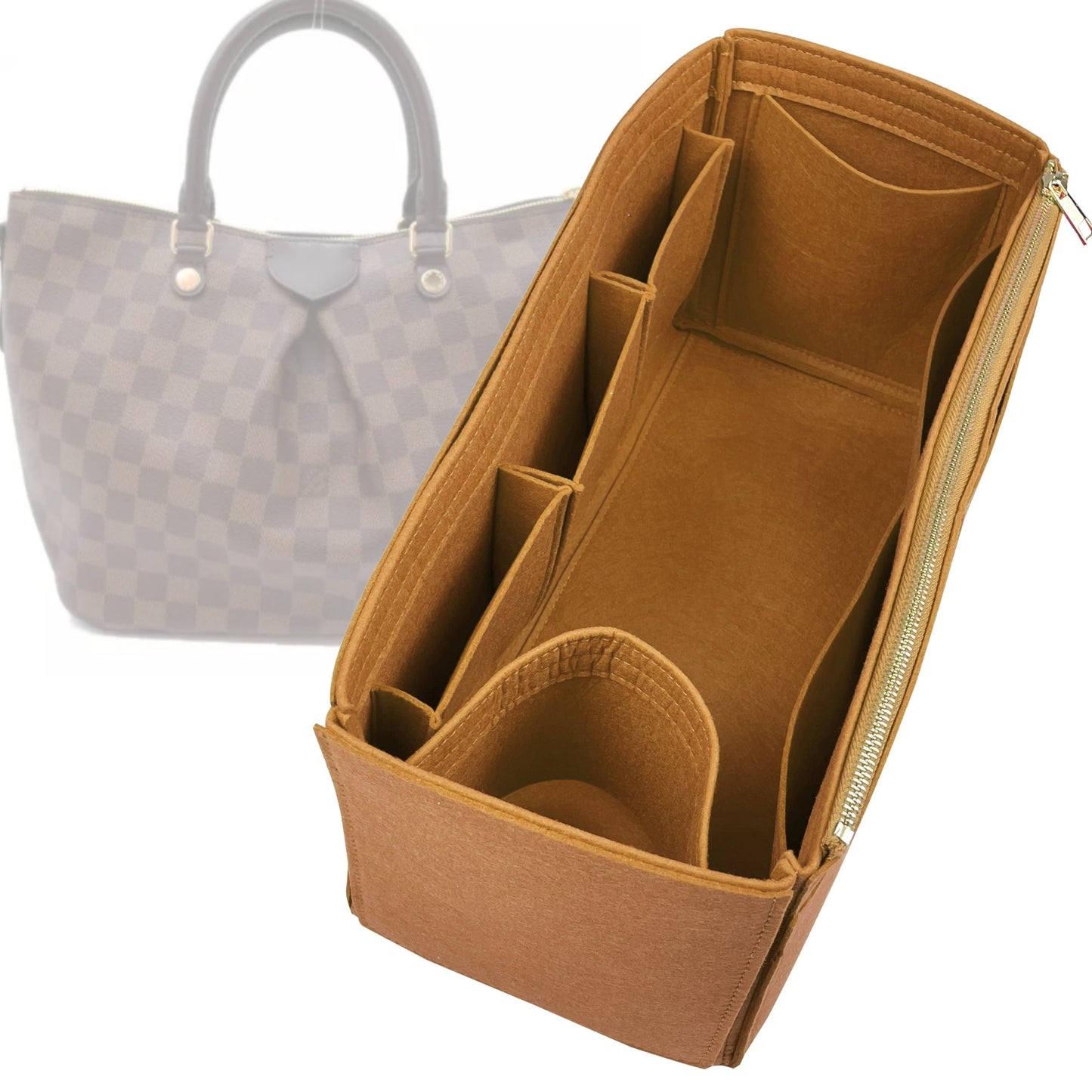 Organizer for [Siena MM (Medium), LV] Bag Insert (Felt, Wide Open Pockets)