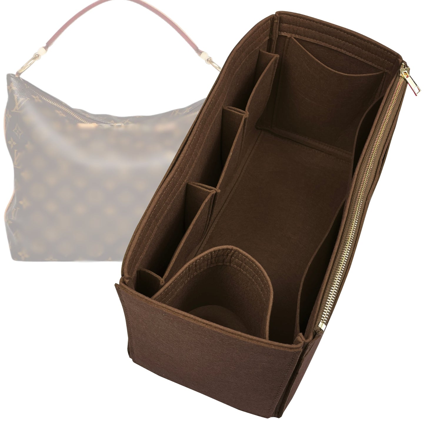 Organizer for [Sully MM (Medium), LV] Bag Insert (Felt, Wide Open Pockets)