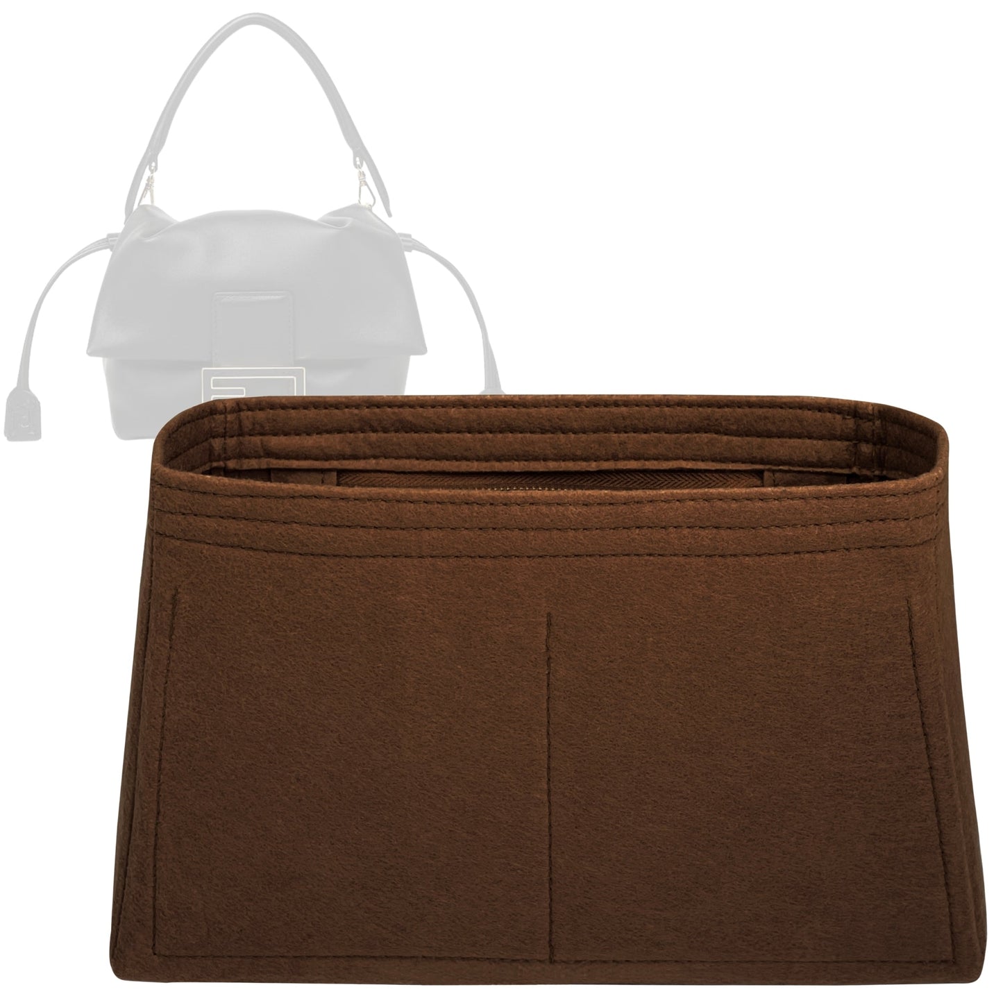 Organizer for [Mamma Baguette Small, Fendi] Bag Insert (Felt, Trapezoid Taper Shape)